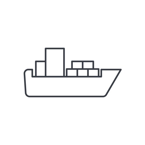 Shipping container ship ocean cargo line logo Vector Image