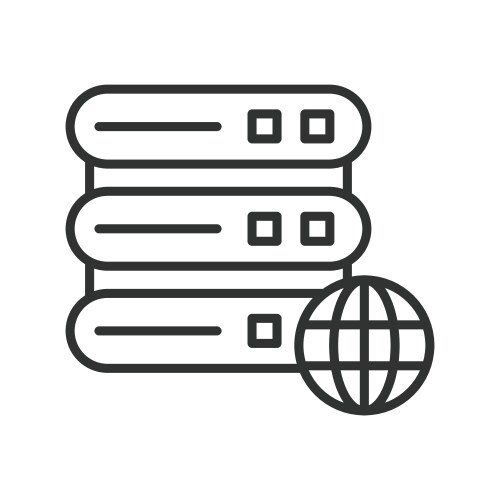 Server internet connection icon in line design vector image