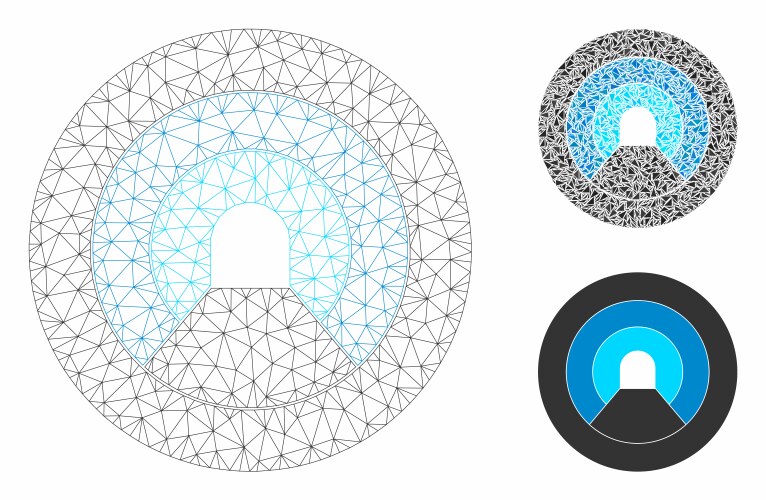 Pipe tunnel mesh network model and triangle vector image