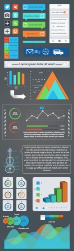 A set of user interface components and infographic vector image