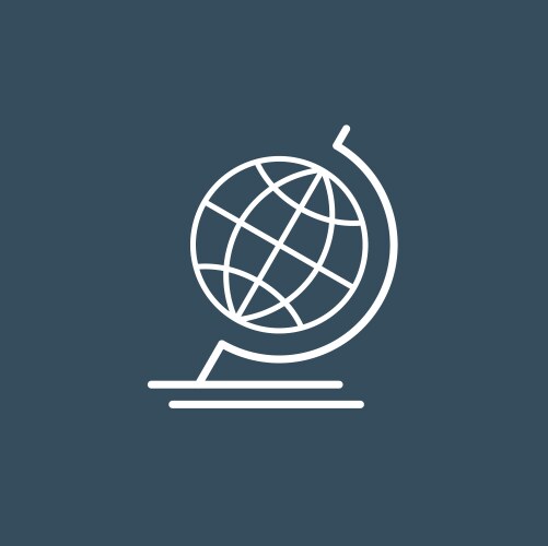 Terrestrial globe wireframe icon vector image