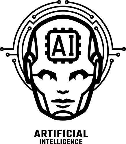 Artificial intelligence logo symbol Royalty Free Vector