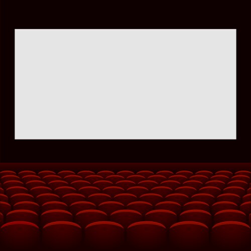Cinema Hall with Screen and Seats Vector Image