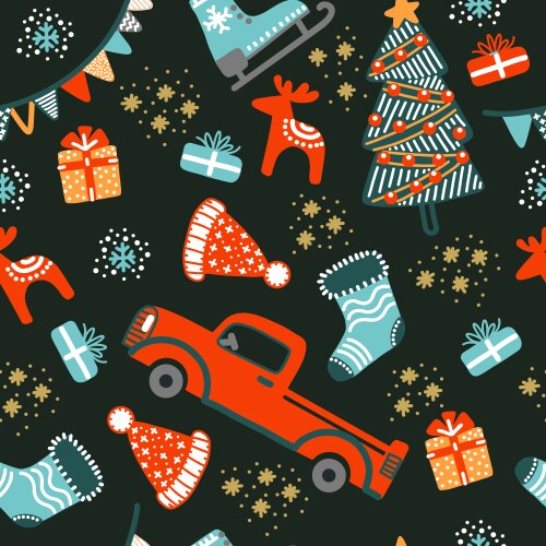 Christmas seamless pattern with cookies Royalty Free Vector