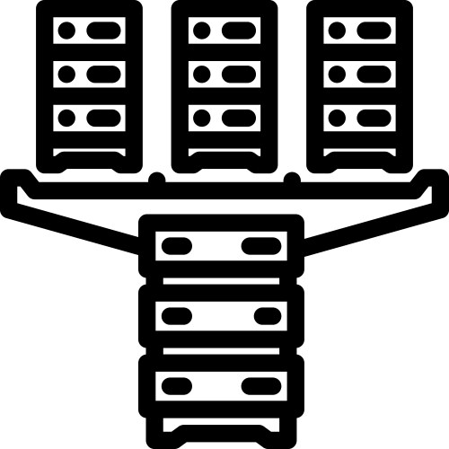 Server virtualization data center line icon vector image