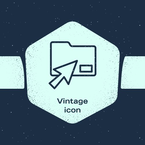 Grunge line cursor click document folder icon vektorbild