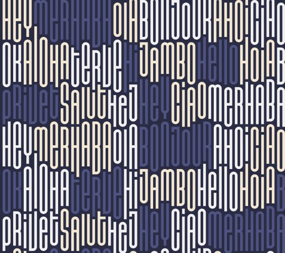 Hello word pattern different language vector image