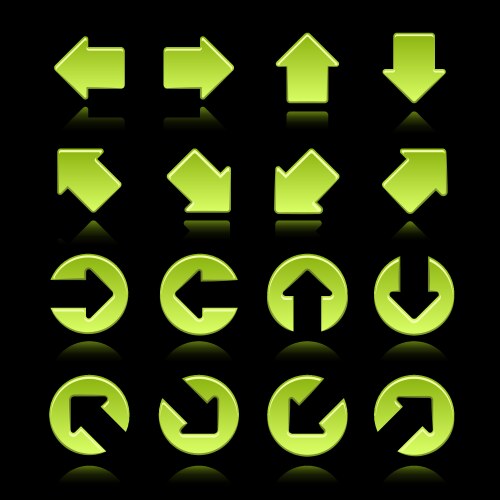 Simplicity green arrows set Royalty Free Vector Image
