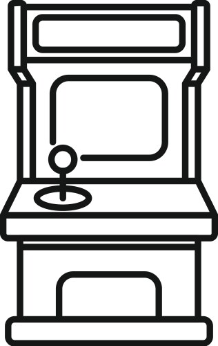 Retro arcade game machine with joystick and screen vector image