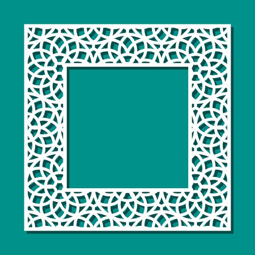 Square frame with geometric pattern vector image
