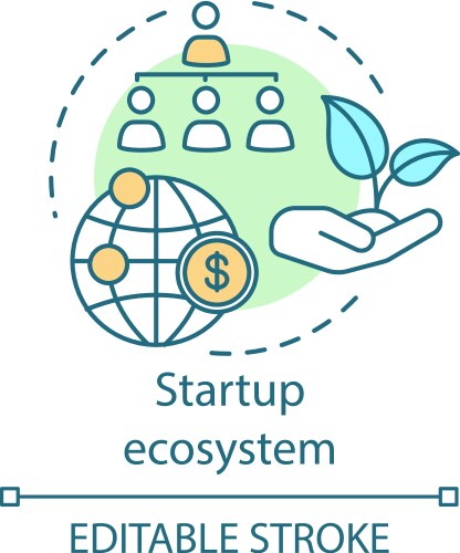 Startup ecosystem concept icon Royalty Free Vector Image