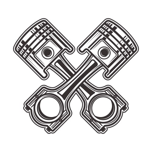 two crossed pistons vector image