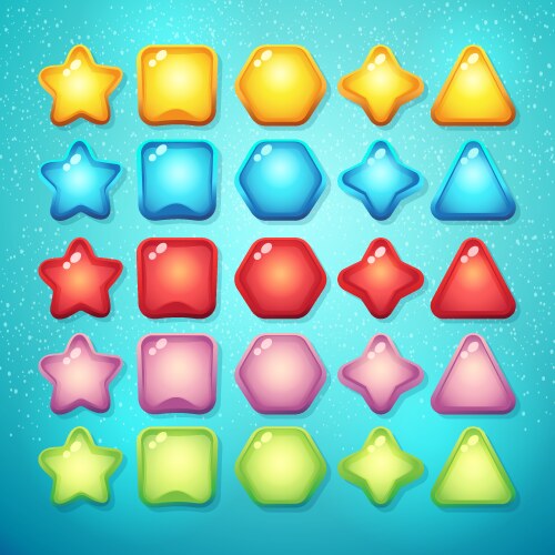 Set buttons elements symbols for web interface vector image