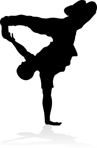 Hip Hop Street Dancer Silhouette Vector Image