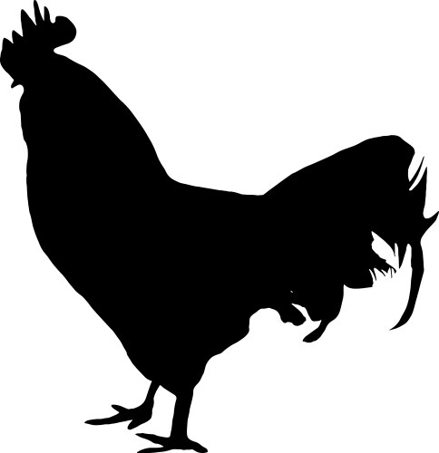 Rooster Silhouette - Farm Animal Vector Image