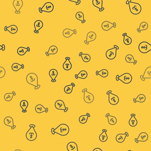 Blue line map pointer with anchor icon isolated vector image