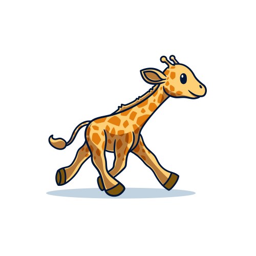 Cute Giraffe Cartoon Vector Image