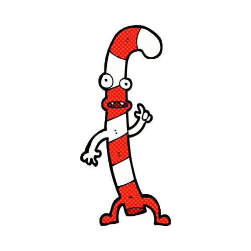 Comic cartoon dancing christmas candy cane Vector Image