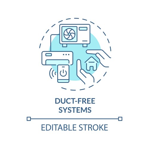 Duct free system soft blue concept icon vector image