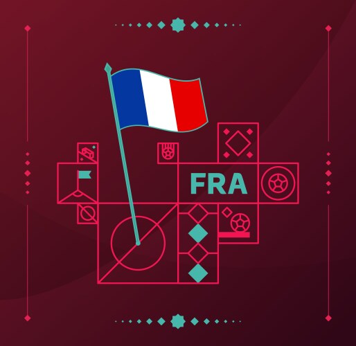 France world football tournament 2022 wavy flag vector image