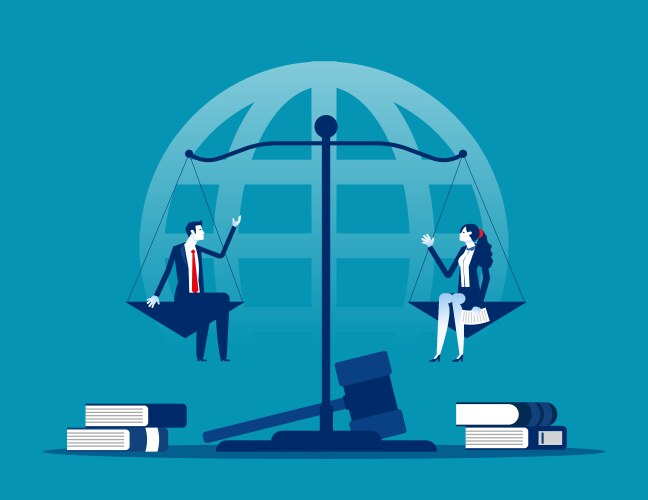 Justice Scales with Person Vector Image