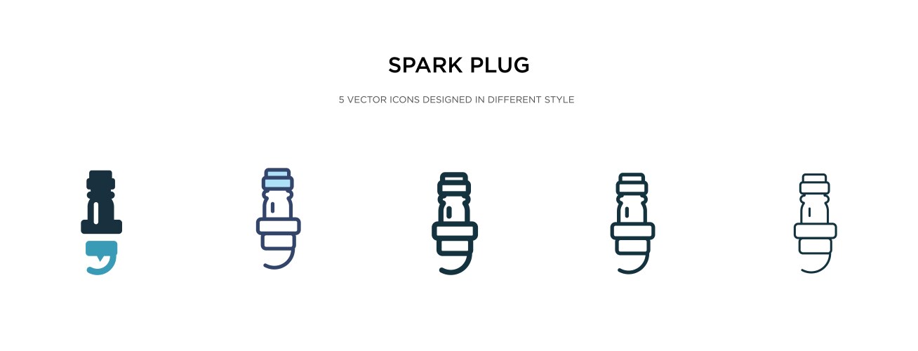 Spark plug icon in different style two colored vector image