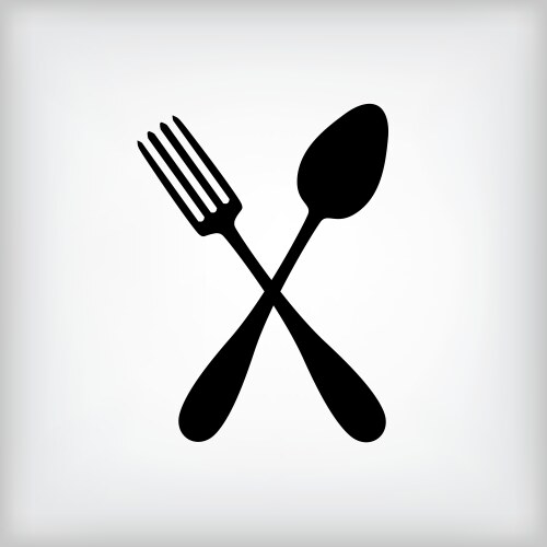 Black knife spoon and fork Royalty Free Vector Image