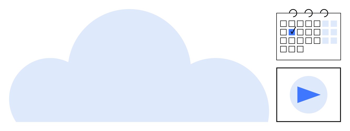 Cloud computing with scheduling and media playback vector image