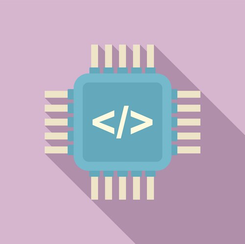 Programming processor icon flat arduino vector image