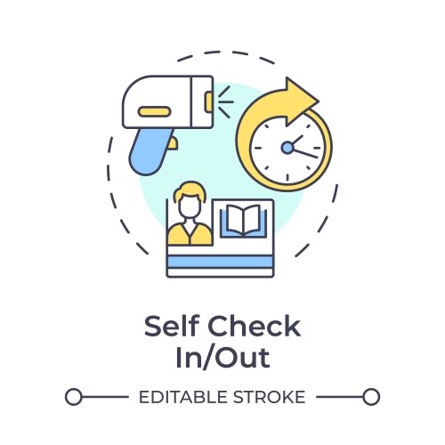 Self check in or out multi color concept icon vector image