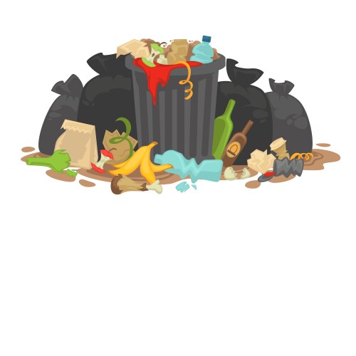 Pile of decaying garbage left lying around vector image