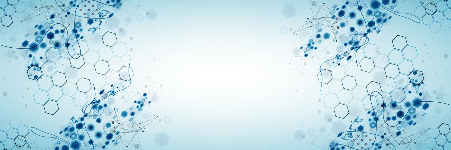 Abstract hexagon background with plexus effect vector image