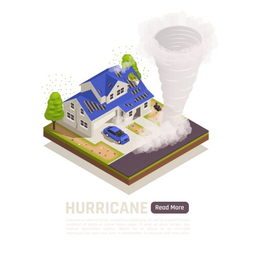 Natural disaster isometric set Royalty Free Vector Image