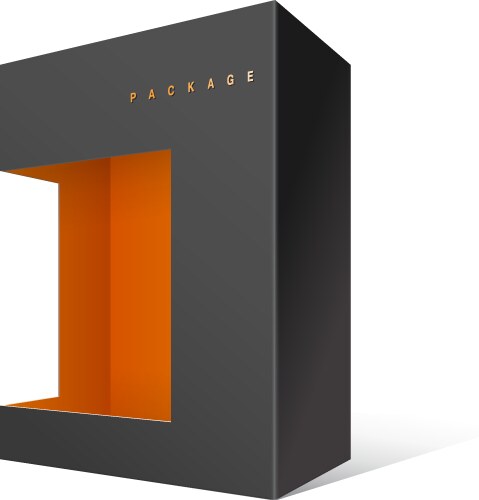 Modern realistic black package cardboard box Vector Image