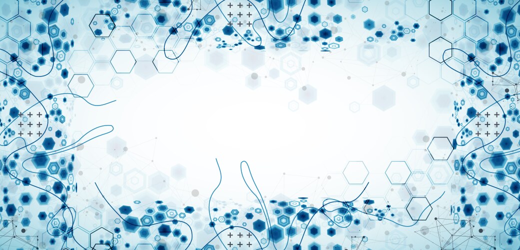 Abstract hexagon background with plexus effect vector image