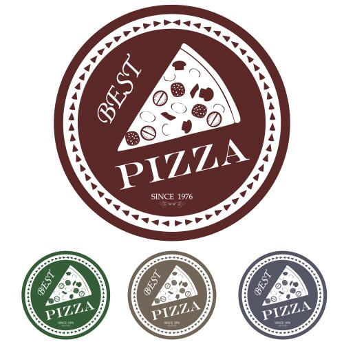 Best pizza label stamp banner design element vector image