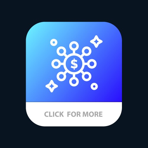 Dollar share network mobile app button android vector image