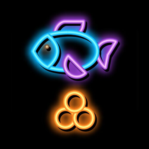 Sea fish caviar neon glow icon Vector Image