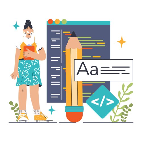 Back-end development coding software engineering vector image