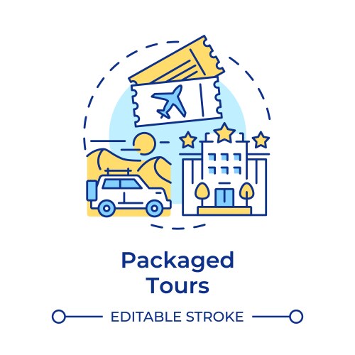 packaged tours multi color concept icon vector