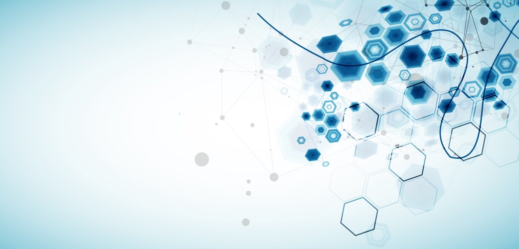 Abstract hexagon background with plexus effect vector image