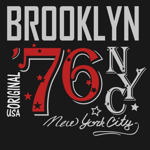 Brooklyn Typography T-Shirt Vector Image