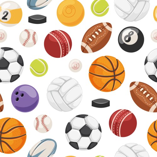 Sport balls set round equipment Royalty Free Vector Image