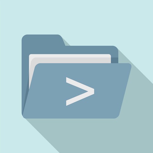 Coding folder icon flat computer code file vector image