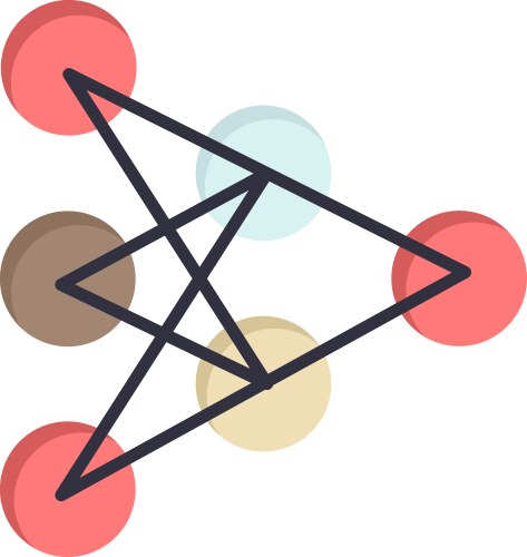 Learning deep algorithm data flat color icon vector image