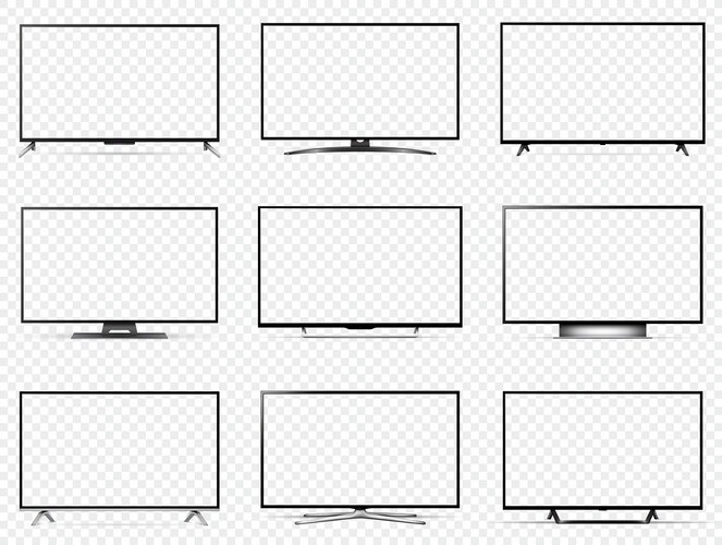 Modern tv with blank screen isolated Royalty Free Vector