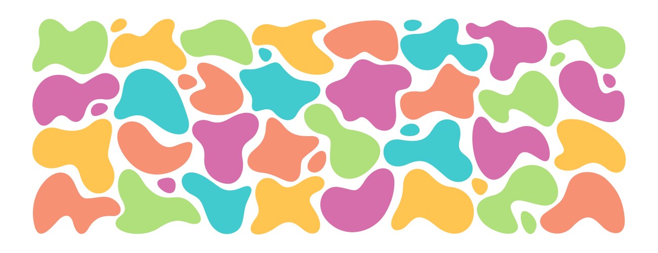 Set of colored irregular liquid blobs or freeform vector image