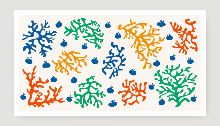 Abstract matisse organic shapes coral shape vector image