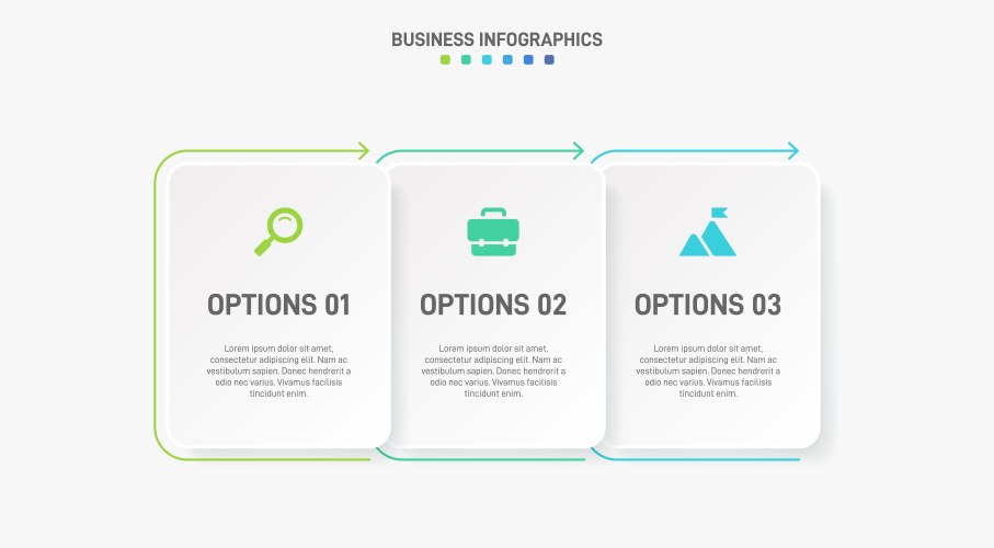 Horizontal progress bar featuring 3 arrow-shaped Vector Image