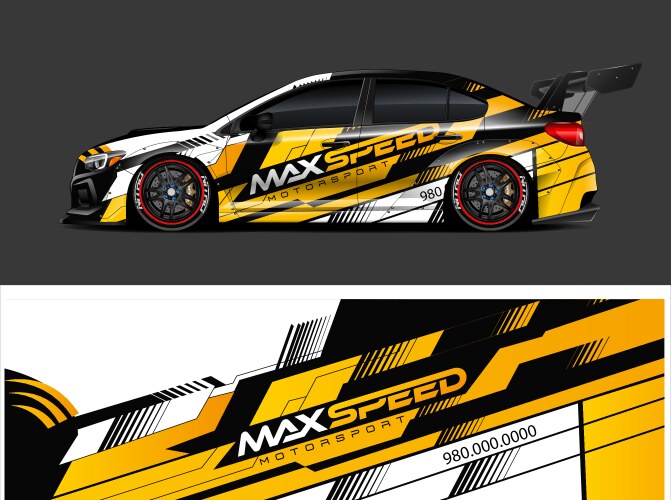 Racing Car Wrap Concept Vector Image